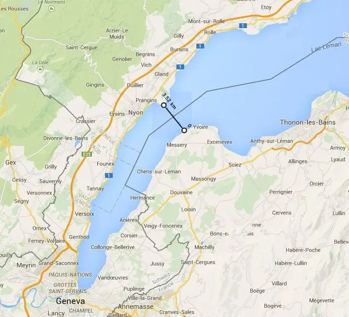 Swimming across Lac Leman