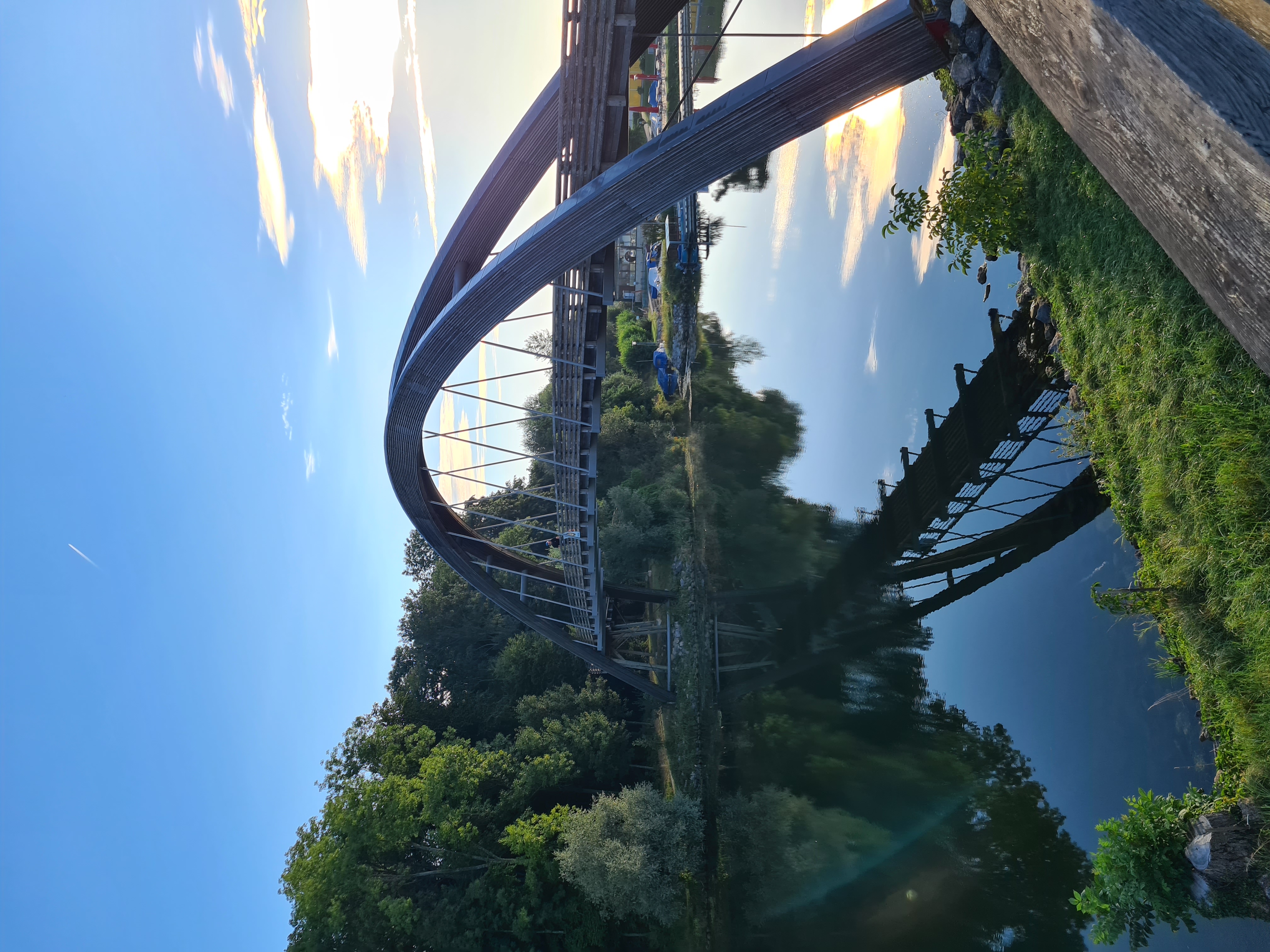 Wooden cycle bridge