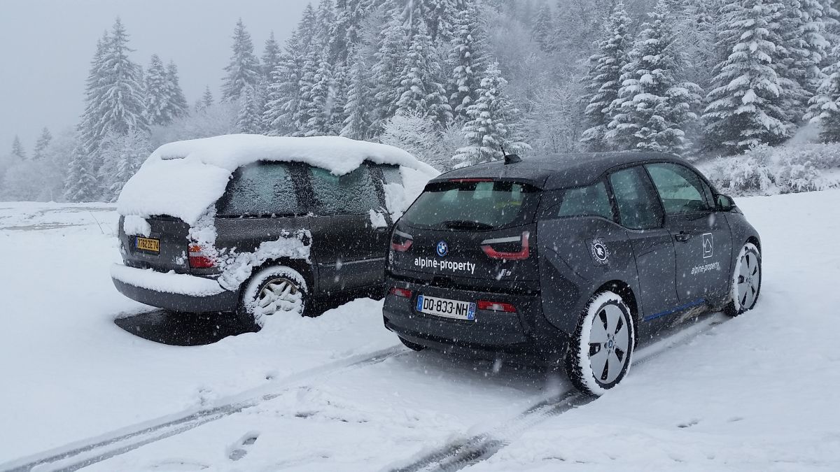 ev in the snow